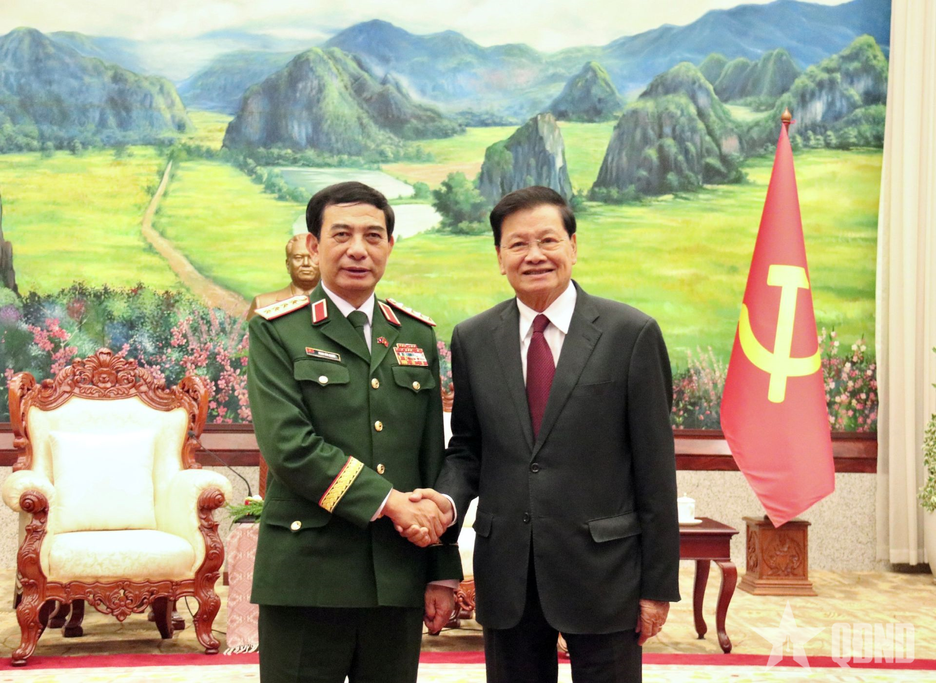 Đại tướng Phan Văn Giang chào xã giao lãnh đạo Đảng, Chính phủ Lào